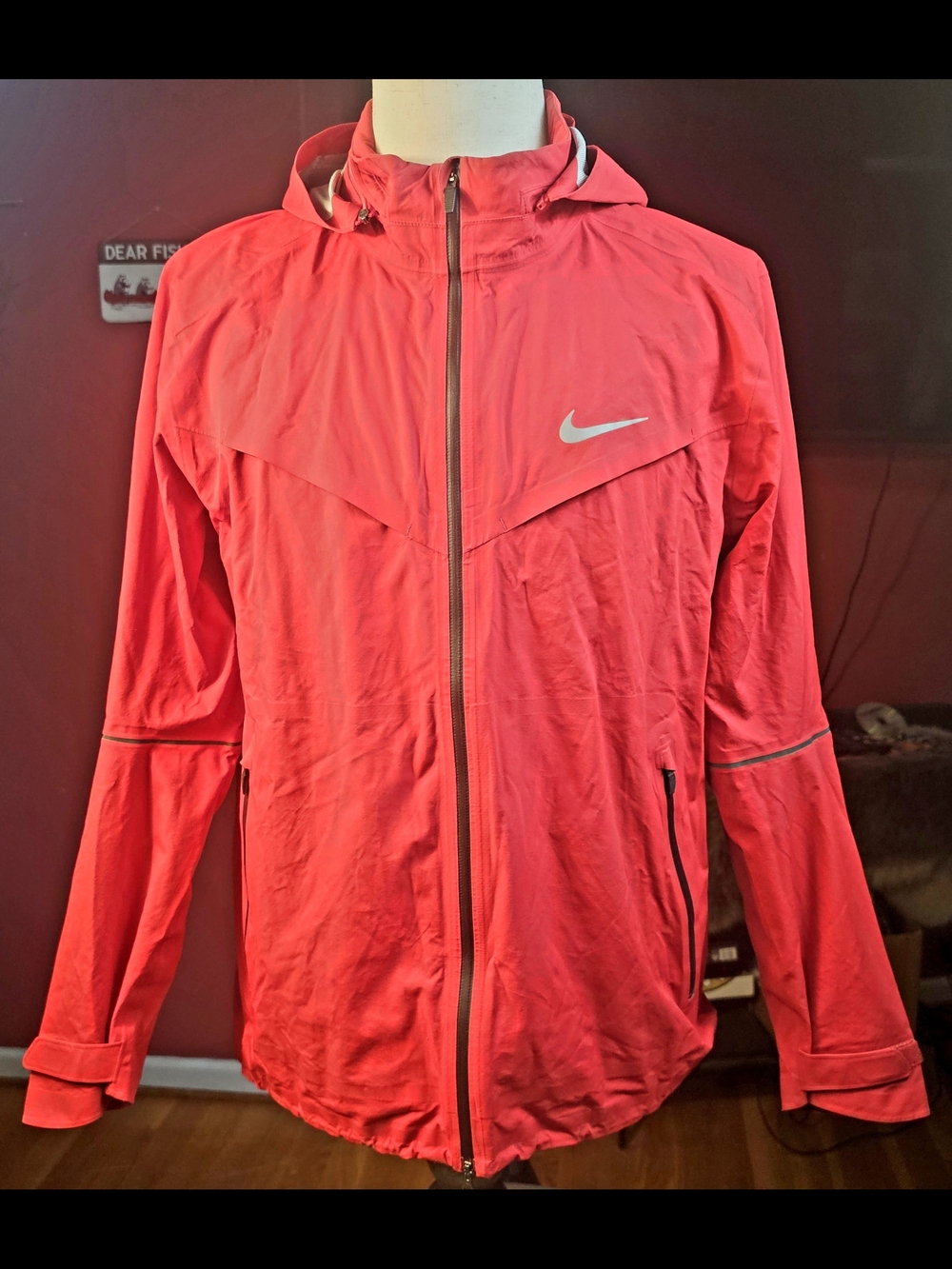 Nike Men's Storm-FIT 20 Running Jacket Crimson Red Size Large